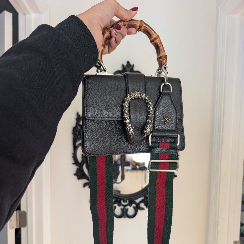 Gucci Leather Dionysus Bamboo Top Handle Bag Mini